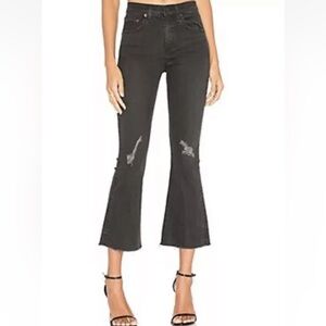 Rag & Bone Crop Flare Raw Hem Jean In Blackthorne Wash. Size 27